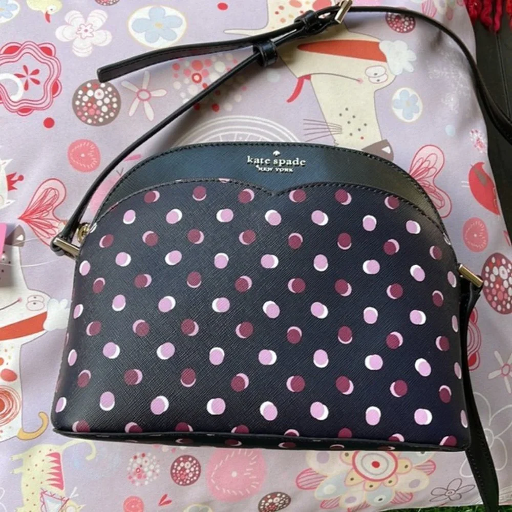 Kate Spade Payton Dome Crossbody with Fiesta Dot Black Multi
